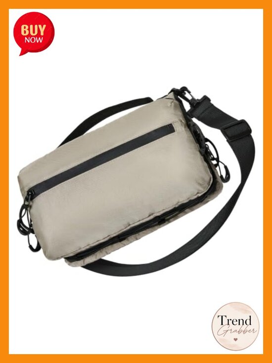 Handbags - Women's Nylon Crossbody Sling Bag with RFID Blocking - Water Bottle Holder